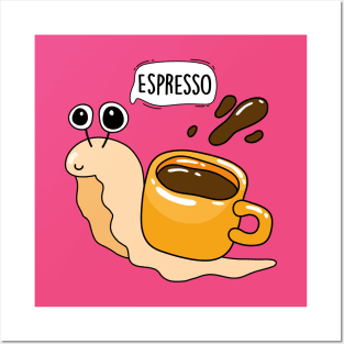 Snail and coffee mug Posters and Art